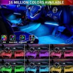 Car LED Strip Lights Kit, Auto Interior Ambient RGB LED Strip Atmosphere Car Decorative Lamp With Bluetooth Music Sync App Remote Control - Image 2