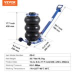 VEVOR Air Jack, 3 Ton 6600 Lbs Triple Bag Air Jack, Airbag Jack With Six Steel Pipes, Lift Up, 3-5 S Fast Lifting Pneumatic Jack, - Image 3