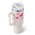 40 Oz Tumbler with Handle Straw Lid Insulated Stainless Steel Vacuum Reusable Coffee Cup Holder Friendly Keep Drinks Cold Gifts for Lover Women Men Car Gym Travel - Image 2