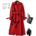 Double-breasted Mid-length Tie Trench Coat - Image 8