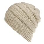 Mixed Color Knitted Wool Hat Ladies Non-labeled Ponytail Hat - Image 2