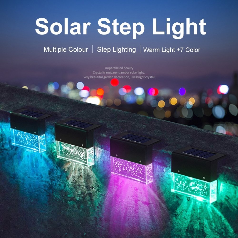 1614679282500.jpg Waterproof New RGB LED Solar Light Step Fence Light - Image 1