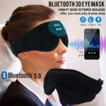 Wireless Bluetooth Stereo Music Eye Mask - Blackout Sleep Mask with Built-in Speakers for Side Sleepers Travel Relaxation