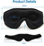 Wireless Bluetooth Stereo Music Eye Mask - Blackout Sleep Mask with Built-in Speakers for Side Sleepers Travel Relaxation - Image 4