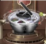 Stainless Steel Salad Vegetable Dehydrator Salad Drying Machine Fruit And Vegetable Drain Basket Household Vegetable Washing Press Water Throwing Artifact - Image 3