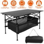 1Pc Folding Camping Table Portable Lightweight Aluminum Roll-up Picnic BBQ Desk With Carrying Bag For Outdoor Beach Backyard Party Patio Fedex Shipping - Image 2