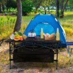 1Pc Folding Camping Table Portable Lightweight Aluminum Roll-up Picnic BBQ Desk With Carrying Bag For Outdoor Beach Backyard Party Patio Fedex Shipping - Image 9