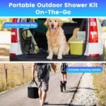 1Pc Portable Shower For Camping Include IPX7 Waterproof 6000mAh Rechargeable Shower Filtered Shower Head 5.3Gallon Foldable Bucket For Hiking Beach Travel Car Pet - Image 8