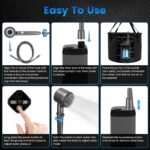 1Pc Portable Shower For Camping Include IPX7 Waterproof 6000mAh Rechargeable Shower Filtered Shower Head 5.3Gallon Foldable Bucket For Hiking Beach Travel Car Pet - Image 7
