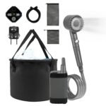 1Pc Portable Shower For Camping Include IPX7 Waterproof 6000mAh Rechargeable Shower Filtered Shower Head 5.3Gallon Foldable Bucket For Hiking Beach Travel Car Pet - Image 10