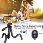 Portable And Adjustable Flexible Phone Tripods Camera Stand Holder With Wireless Remote And Universal Phone Mount - Image 7