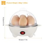 1Pc Electric Egg Cooker For Daily Breakfast Preparation 7-Capacity Hard-Boiled Egg Maker With Auto-Off Measuring Cup For Hard Boiled Steamed Vegetables Seafood Dumplings - Image 2