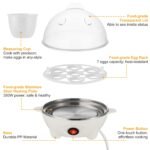1Pc Electric Egg Cooker For Daily Breakfast Preparation 7-Capacity Hard-Boiled Egg Maker With Auto-Off Measuring Cup For Hard Boiled Steamed Vegetables Seafood Dumplings - Image 7