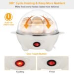 1Pc Electric Egg Cooker For Daily Breakfast Preparation 7-Capacity Hard-Boiled Egg Maker With Auto-Off Measuring Cup For Hard Boiled Steamed Vegetables Seafood Dumplings - Image 9