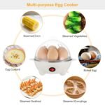 1Pc Electric Egg Cooker For Daily Breakfast Preparation 7-Capacity Hard-Boiled Egg Maker With Auto-Off Measuring Cup For Hard Boiled Steamed Vegetables Seafood Dumplings - Image 3