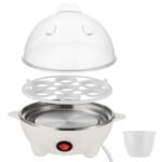 1Pc Electric Egg Cooker For Daily Breakfast Preparation 7-Capacity Hard-Boiled Egg Maker With Auto-Off Measuring Cup For Hard Boiled Steamed Vegetables Seafood Dumplings - Image 10