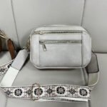 Triple-zipper Shoulder Bag With Floral Embroidered Straps Fashion Colorblock Multi-functional Crossbody Bags For Women - Image 9