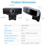 1Pc FHD 1080P Webcam USB PC Computer Webcam Auto Focus With Microphone 60-Degree Widescreen - Image 4