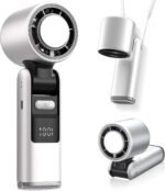 Portable Handheld Fan, Speed Adjustable Turbo Mini Fan, Reduced Temperature Mode, Rechargeable Digital Display Foldable