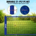 Outdoor Portable Volleyball Net System, Adjustable Height Steel Poles, Professional Volleyball Set With PVC Volleyball, Pump, Carrying Bag - Image 5