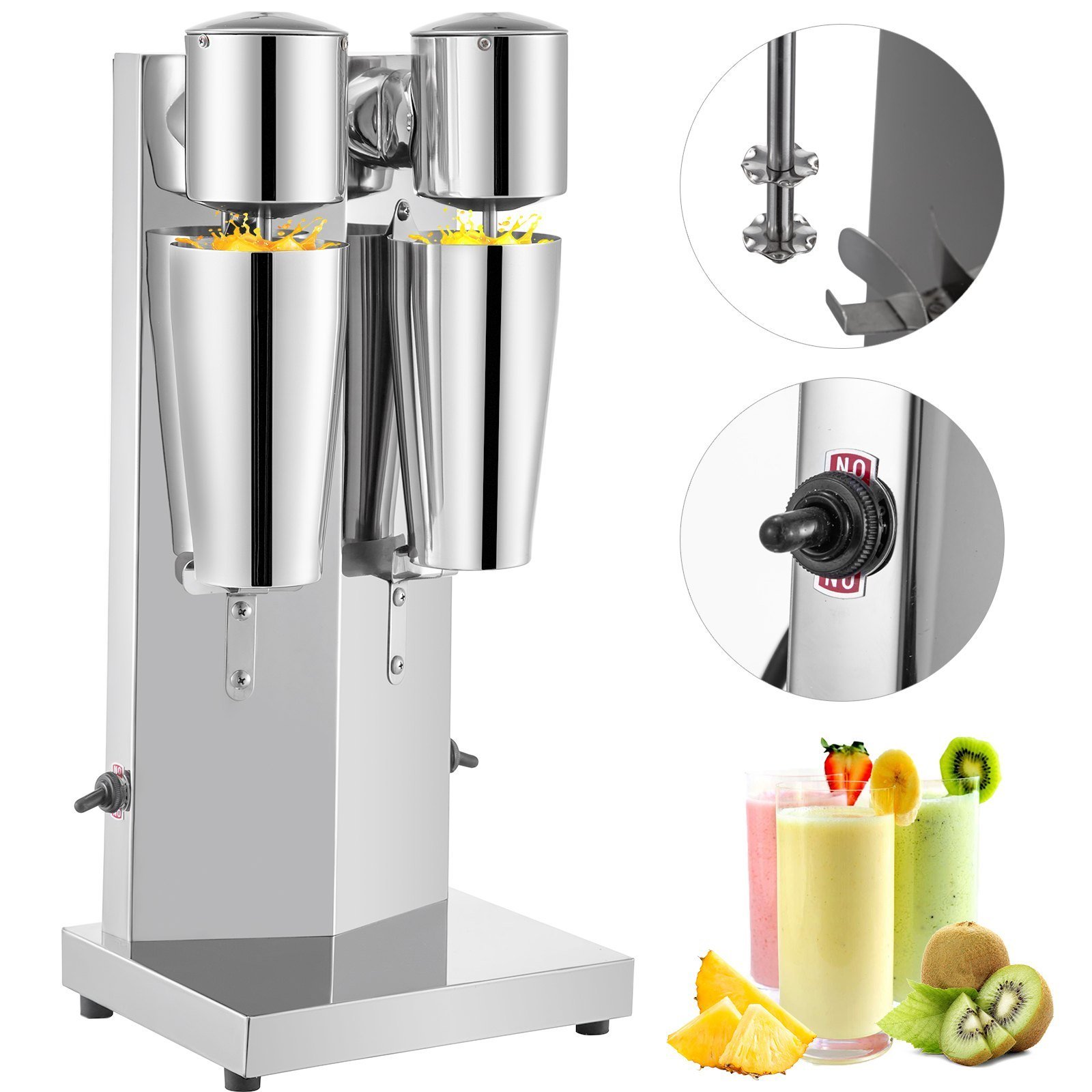 1ef4a021-5ab0-4264-aa15-8e5e95ebc325.jpg Milkshake Maker Kit, Stainless Steel Electric Milkshake Maker, 180W Milkshake Machine, Double Head Classic Milkshake Maker With 800ml Cup - Image 1