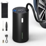 AMPBANK AT004 Smart Portable Tire Air Pump For Cars, Motorcycles, Bicycles And Balls With Pressure Gauge And LED Screen For Fast Inflation