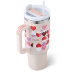 40 Oz Tumbler with Handle Straw Lid Insulated Stainless Steel Vacuum Reusable Coffee Cup Holder Friendly Keep Drinks Cold Gifts for Lover Women Men Car Gym Travel - Image 9