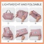 Foldable Storage Travel Bag Waterproof Large Capacity Gym Fitness Bag Weekender Overnight For Women - Image 4