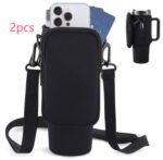 Slok Water Bottle Carrier Bag, Compatible With 40oz Tumbler With Handle, Modern Water Bottle Holder With Simple Adjustable Strap For Outdoor Walking Hiking Travelling Sports-Blue Purple - Image 2