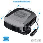 12V 150W Portable Car Auto Heater Heating Fan 2 In 1 Defroster Demister Windshield Heater Automotive Cooling Fan - Image 10