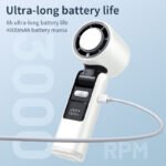Portable Handheld Fan, Speed Adjustable Turbo Mini Fan, Reduced Temperature Mode, Rechargeable Digital Display Foldable - Image 7