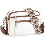 Triple-zipper Shoulder Bag With Floral Embroidered Straps Fashion Colorblock Multi-functional Crossbody Bags For Women - Image 6