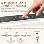 Portable Countertop Mini Dishwasher, 1.6 Gal Water Tank, 5 Wash Programs, Air-Dry Function - Image 7