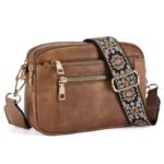 Triple-zipper Shoulder Bag With Floral Embroidered Straps Fashion Colorblock Multi-functional Crossbody Bags For Women - Image 8