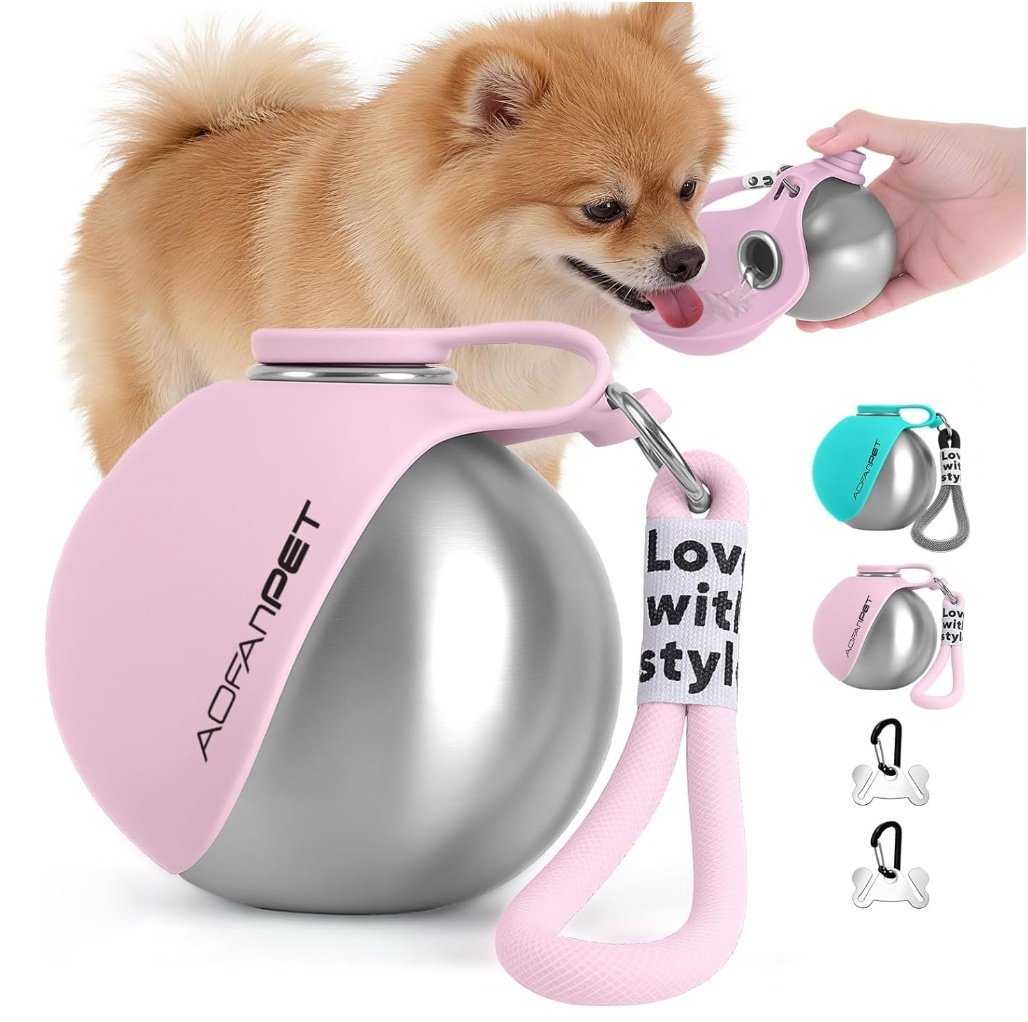 2df18ef8-e328-4cdb-a6a4-b5f7efe5fbcc.jpg Creative Portable Outdoor Pet Stainless Steel Water Cup Small Dog Water Bottle Convenient Dog Drink Dispenser Puppy Travel Portable Water Bowl Pet Products - Image 1