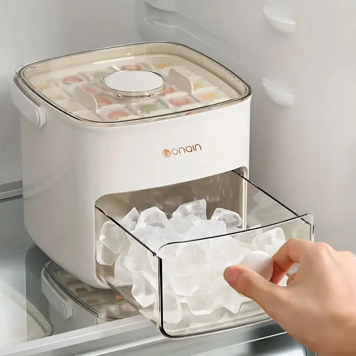 2e8d5d7f-27b8-4d77-afc2-490b9263da2b.jpg 48-Grid Ice Maker Food-Grade Summer Double-Layer Design Ice Mold Easy-Press Lid Home Ice Storage Box - Image 1