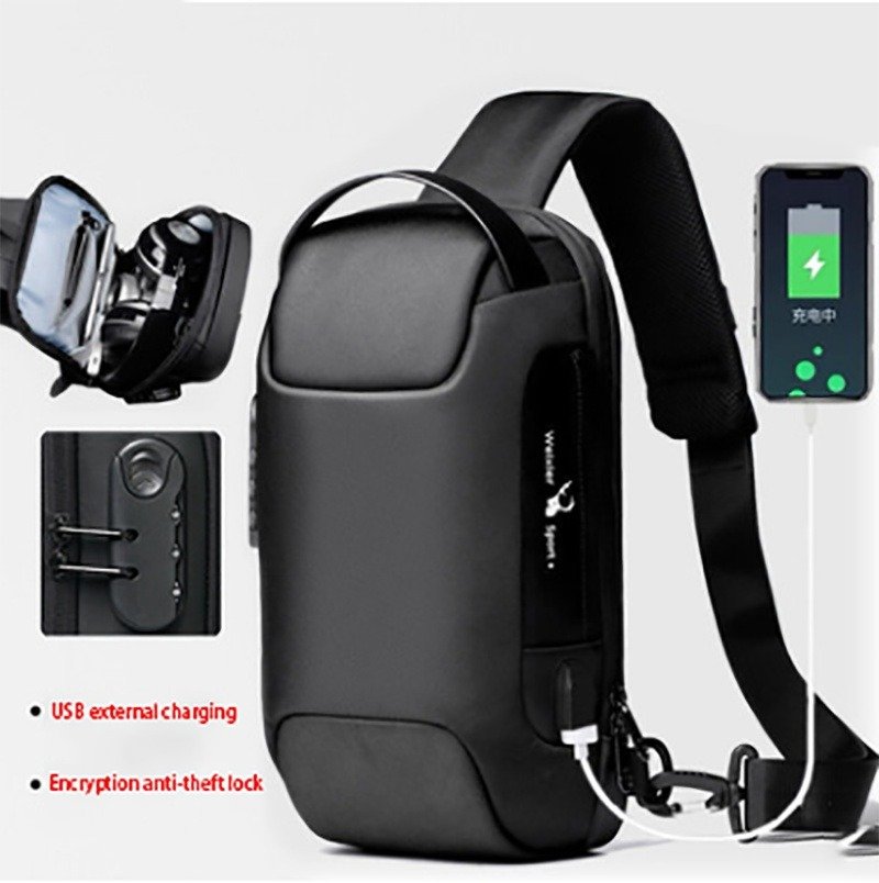 3190f9f0-2884-4e9c-889a-1a6d5d972487.jpg Waterproof USB Anti-theft Bag Men Oxford Crossbody Shoulder Bag Sling Multifunction Short Travel Messenger Chest Pack - Image 1