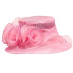 Women's Sun Hat Mesh Bowler Hat Organza Summer Sun Hat - Image 4