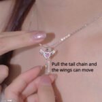 Moving Cupid Heart Angel Wings Tassel Necklace With Crystal Clavicle Chain Women Jewelry Gift Valentine's Day - Image 3