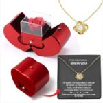 Fashion Jewelry Box Red Apple Christmas Gift Necklace Eternal Rose For Girl Mother's Day... - Image 4