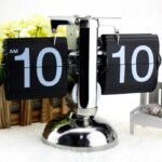 Black Retro Flip Clock-Internal Gear Operated Flip Home Clock - Image 10