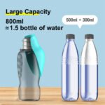 800ml Dogs Water Bottle Portable High Capacity Leakproof Pet Foldable Drinking Bowl - Image 7