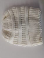 Mixed Color Knitted Wool Hat Ladies Non-labeled Ponytail Hat - Image 3