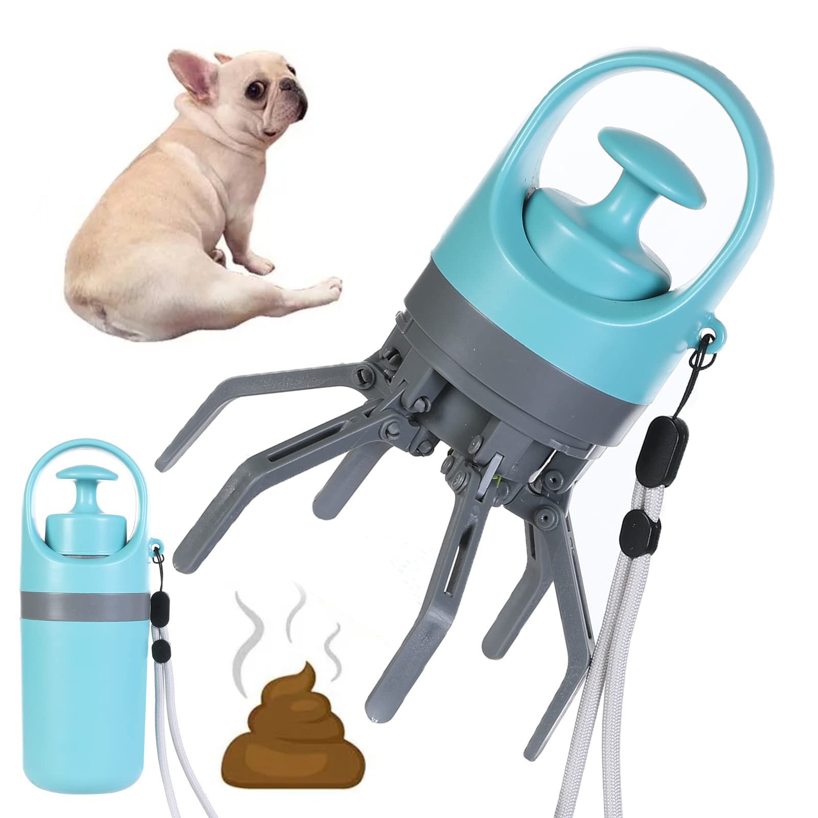 3979345b-bdd0-479f-99c0-7a0076f908dc.jpg Portable Lightweight Dog Pooper Scooper With Built-in Poop Bag Dispenser Eight-claw Shovel For Pet Toilet Picker Pet Products - Image 1