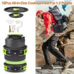 16Pcs Camping Cooking Ware Set Camping Stove Cookware Kit - Image 2