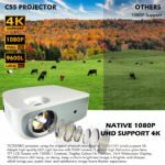 4K 5G Bluetooth Projector  4D Keystone Correction Native 1080P Full HD Outdoor Movie Projector For Smart Phone Laptop PC DVD TV PS4 - Image 6