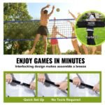 Outdoor Portable Volleyball Net System, Adjustable Height Steel Poles, Professional Volleyball Set With PVC Volleyball, Pump, Carrying Bag - Image 3