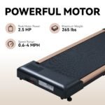 2.25HP Under Desk Treadmill, Portable Wood Walking Pad For Home & Office, Compact Running & Walking Machine With Remote Control, LED Display, Black - Image 3