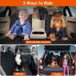 1Pc Dog Car Seat Cover Waterproof Scratchproof Pet Car Rear Protector Mat Pet Back Seat Cover With Dog Seat Belt For Car Truck SUV - Image 3