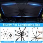 1Pc 57x33In Foldable Car Sun Umbrella Universal Sun Blocker Shield Shade Silver Titanium Sun Protector With Carry Bag For Car Truck SUV - Image 6